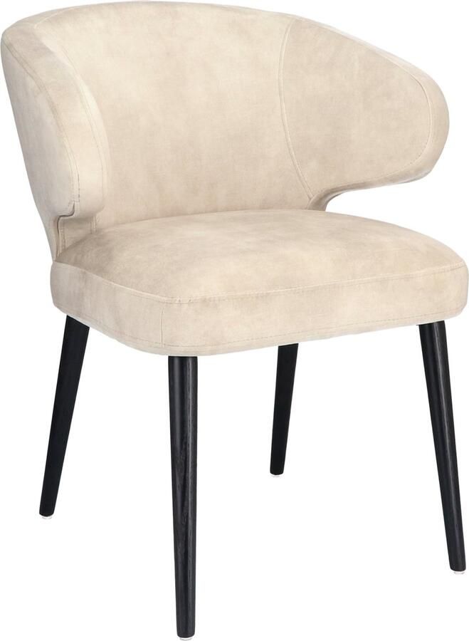 Icon Living Armstoel Bryan Velours Adore Linen Poot Eiken Zwart