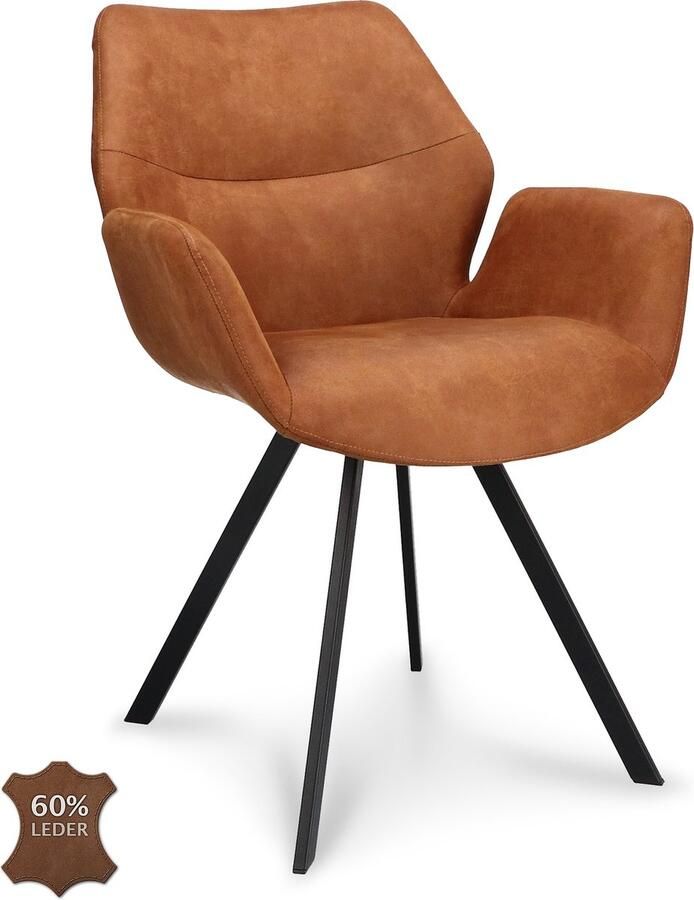 Icon Living Barkruk Vila ZH 65 Microleder Bull Camel 09 Poot Black 180° Return-system