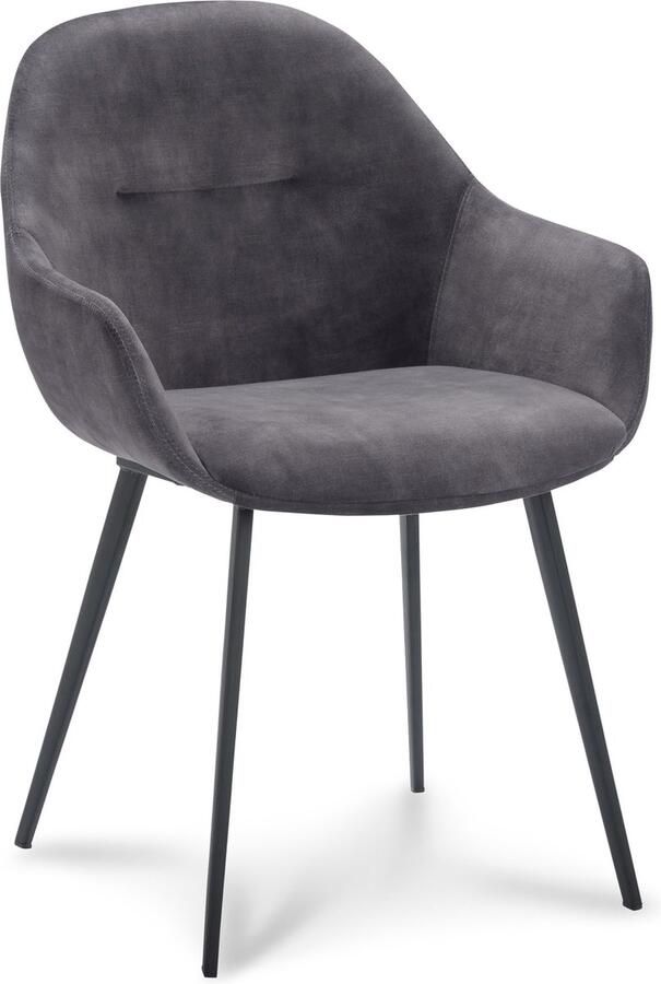 Icon Living Armstoel Twelve Stof Adore Anthracite 67 Poot Black