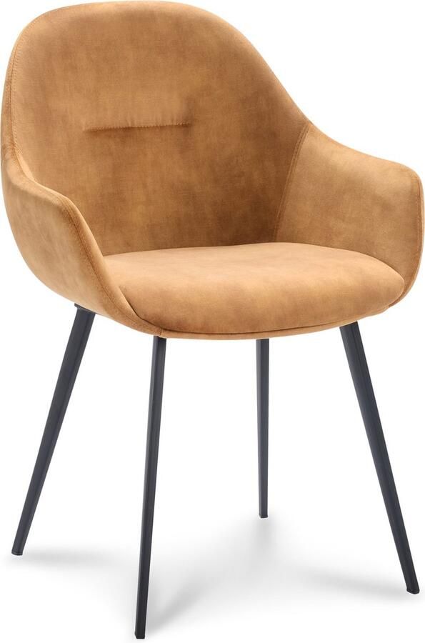 Icon Living Armstoel Twelve Velours Adore Cognac Poot Zwart