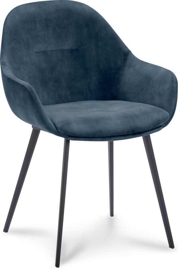 Icon Living Armstoel Twelve Velours Adore Petrol Poot Zwart