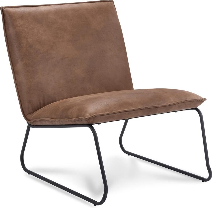 Icon Living Fauteuil Coco 1 seater Stof Rawhide Cognac 12 Gun color frame