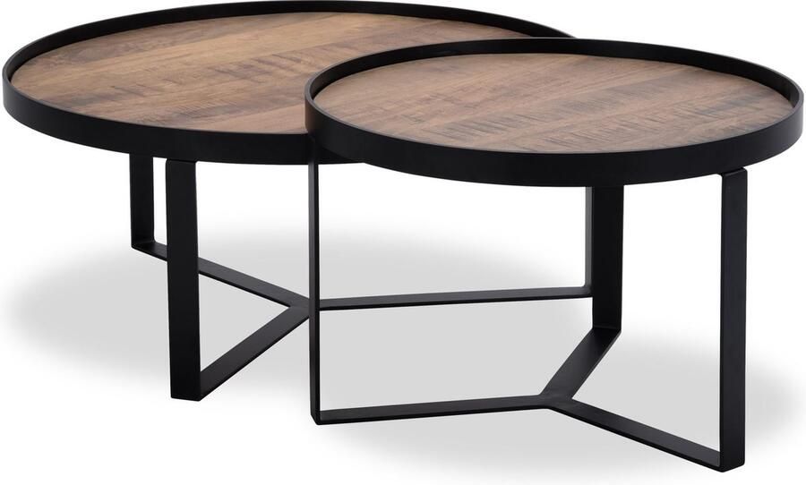 Icon Living Salontafel Hub 5 Wood Natural Metal Matt Black