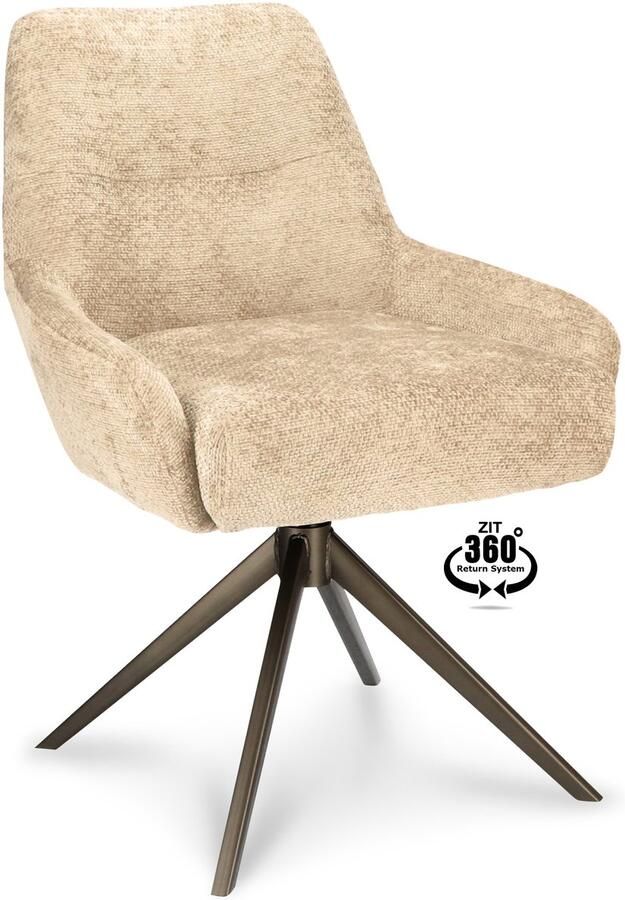 Icon Living Stoel Bobbie Stof Movie Desert Poot Bronze 360° Return-system