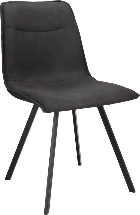 Icon Living Stoel Nola Stof Cowboy Anthraciet Poot Zwart