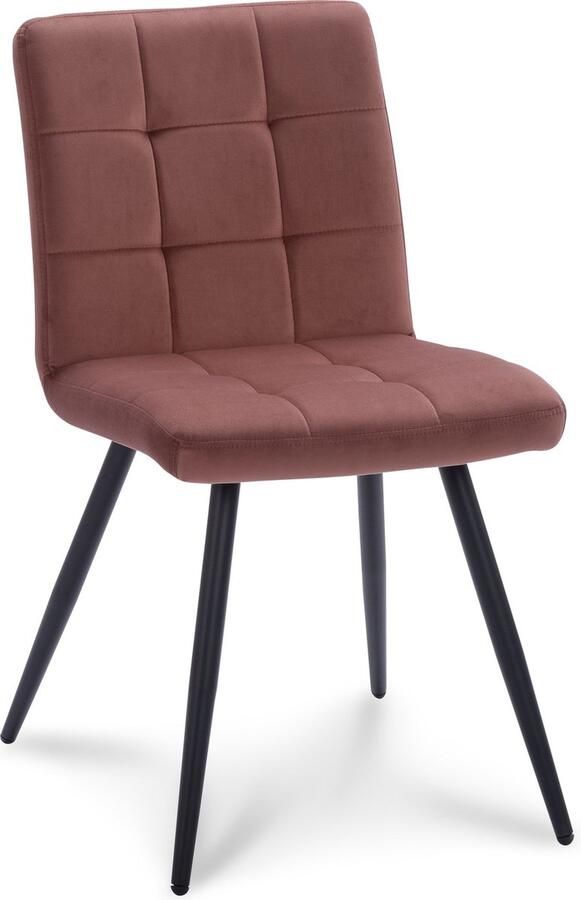 Icon Living Stoel Tobi Velours Oud Roze Poot Zwart