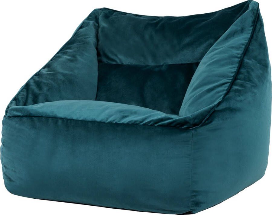 Icon “Natalia” Fluwelen Zitzakfauteuil Teal Groen XXL Zitzakstoel Zitzak Volwassenen met Vulling Woonkamerzitzakken