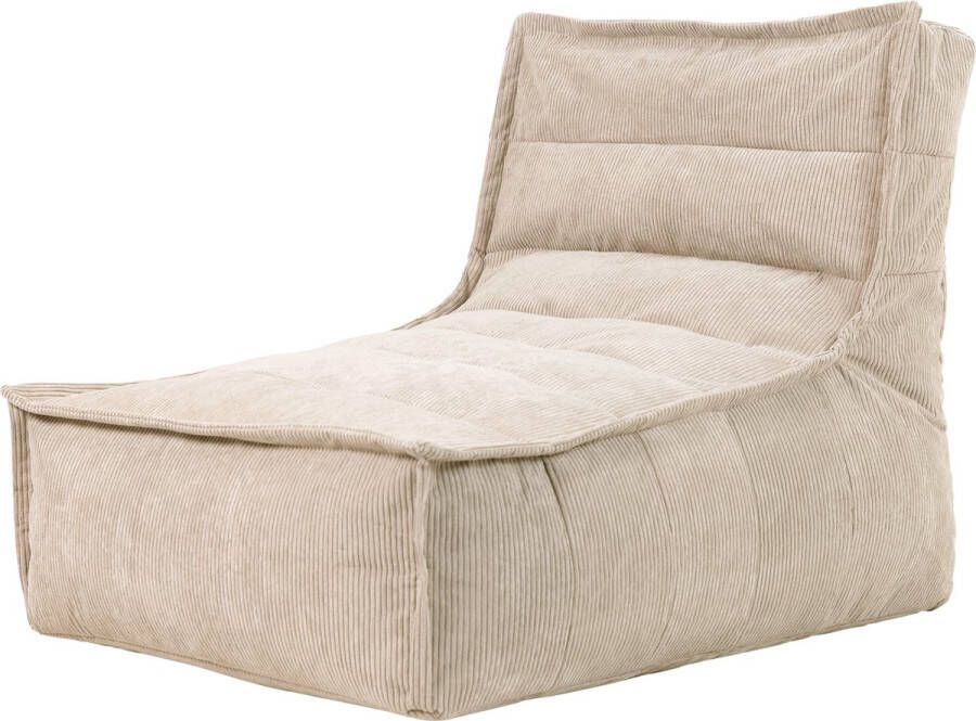 Icon Dolce Lounge Zitzak Ligstoel Ribfluweel Fauteuil Beige
