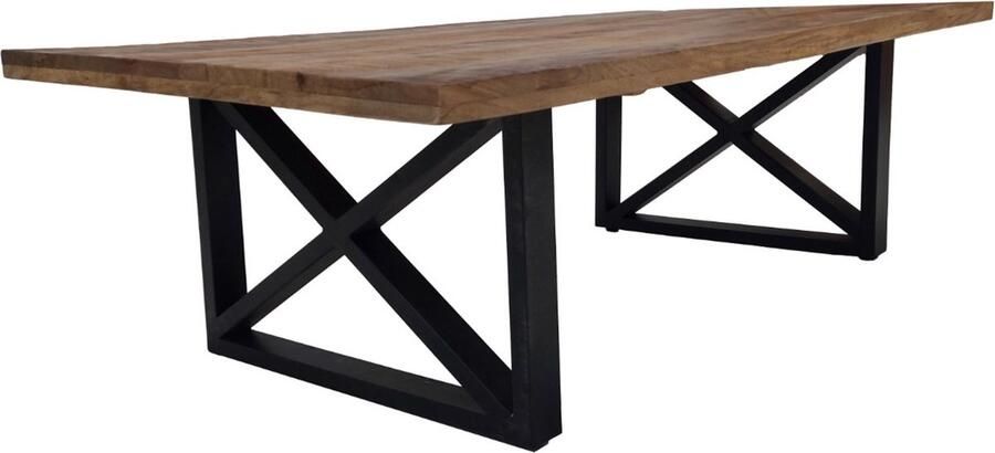 IDEA Salontafel IRON X-poot 120 cm in massief mangohout
