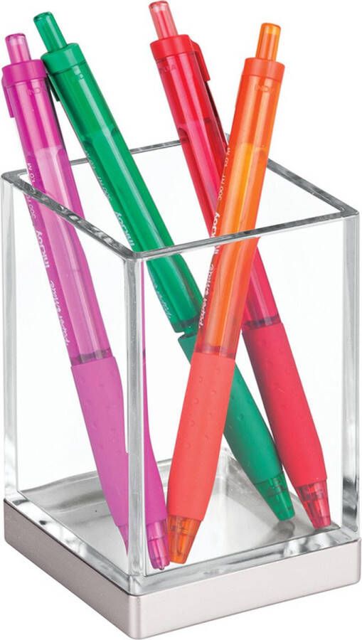 IDesign Bureau pennenbakje zilver en transparant 41180EU Decoratief