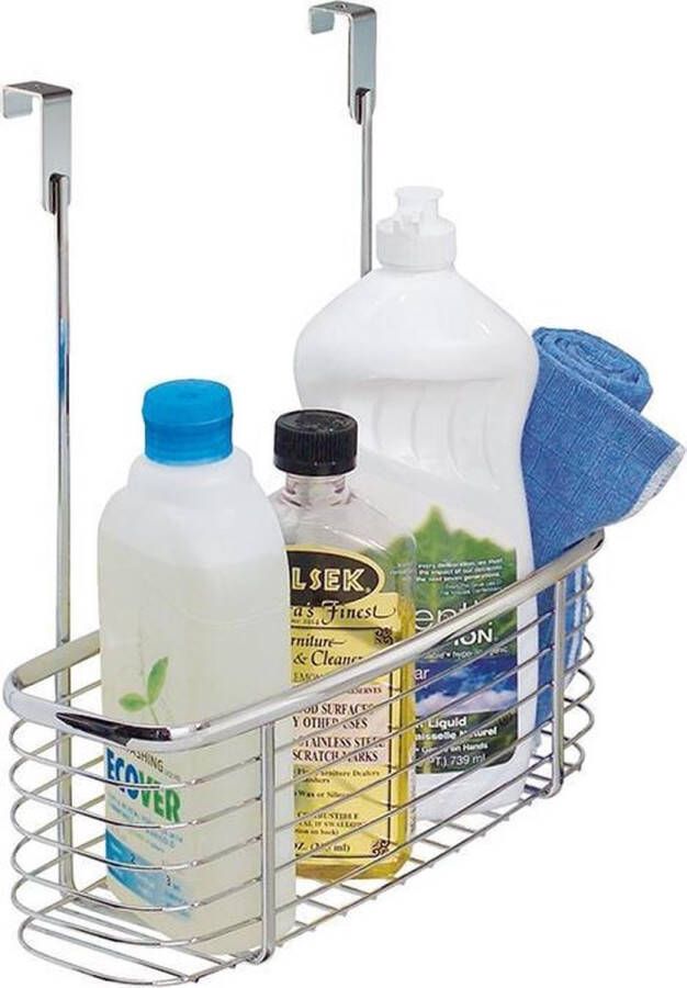 IDesign Keukenkast Organizer met Deurhaak 27.9 x 12.7 x 30.5 cm RVS Zilver Axis