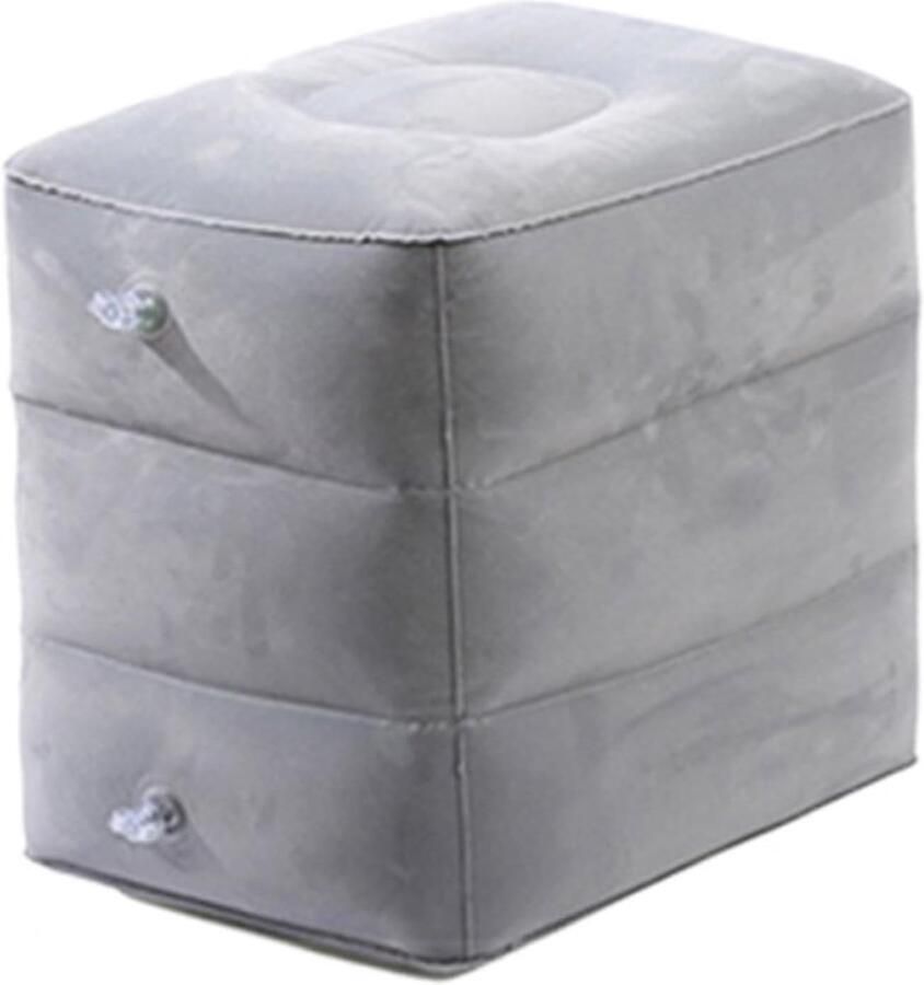 IeGEEK Opblaasbare Voetensteun Voetenkussen Voetenbankje Reiskussen Multifunctioneel Opblaasbaar Kussen Voor Voetsteun In Vliegtuigen Auto's Bussen Treinen Kantoor Grijs 1 Stuk