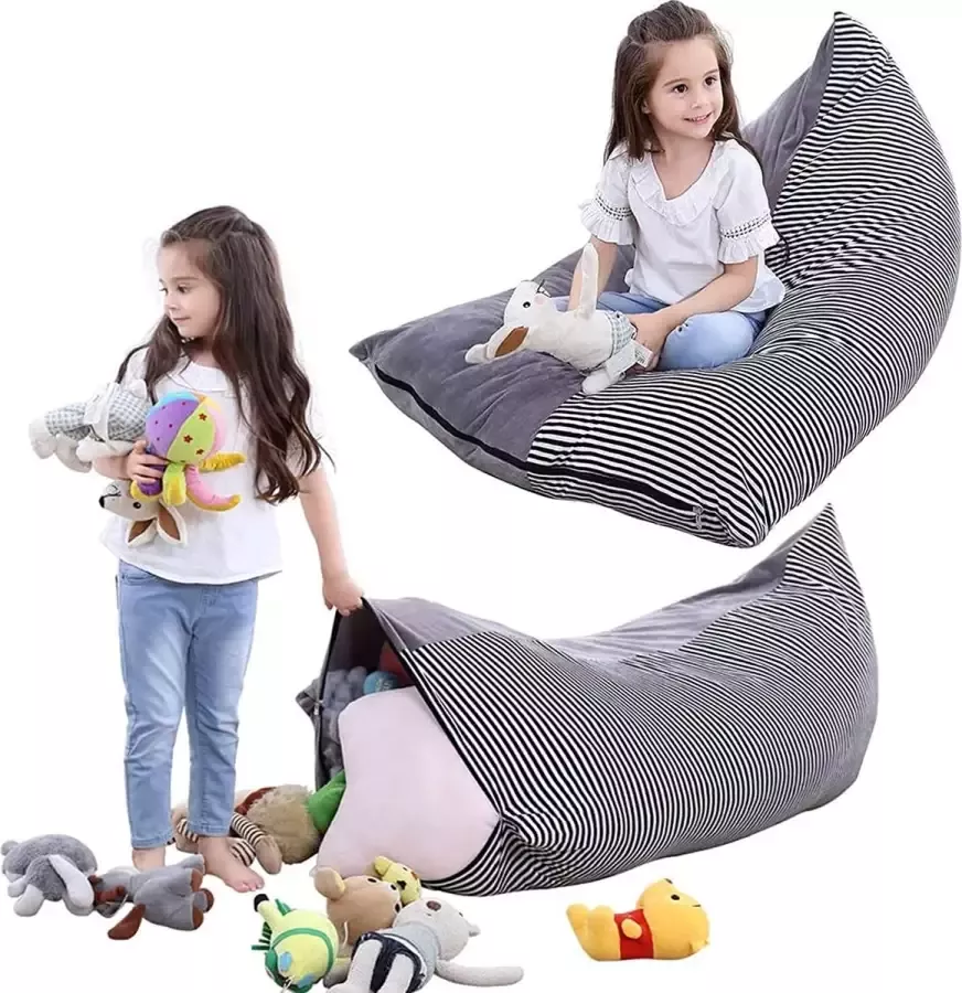 IFCOw Knuffeldier Zitzak Stoel Kinderen Speelgoed Organizer Stuffie Seat Opvouwbare Vloer Extra Grote Pouch Sofa