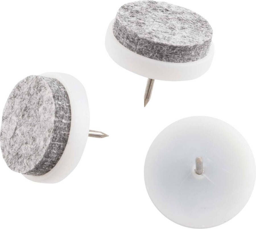 Ifix viltglijder met nagel 24mm 28 stuks wit grijs