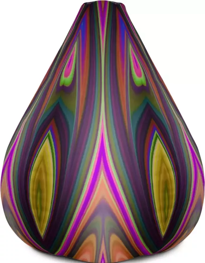 II THE MOON RETRO Designer Zitzak Beanbag hoes kwaliteit waterbestendig groot formaat abstract groen * paars * roze gekleurd