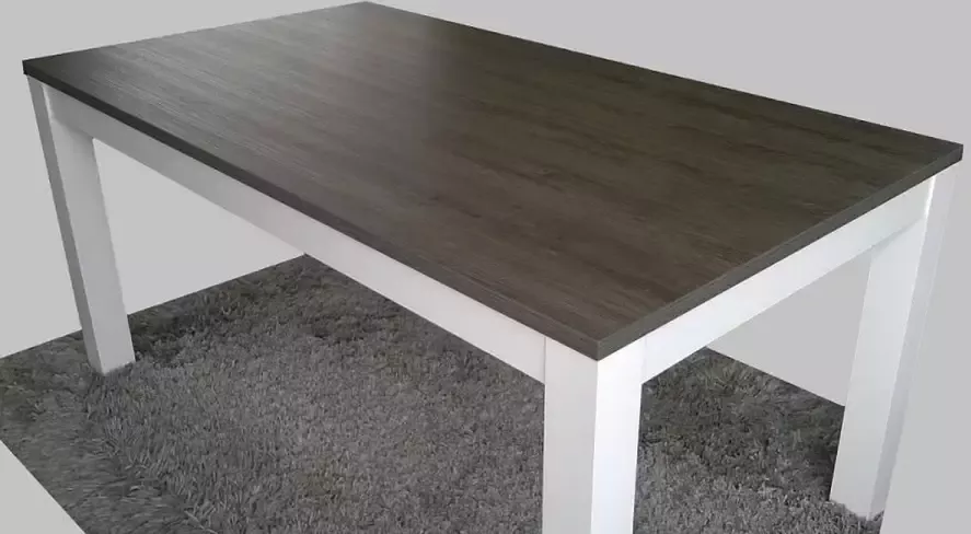 Ik Woon Modern Eettafel Milaan Donker Bruin Eiken Wit Onderstel 90 x 140 cm