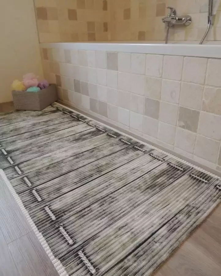 Ikado Antislipmat op maat met houtlook 65 x 280 cm