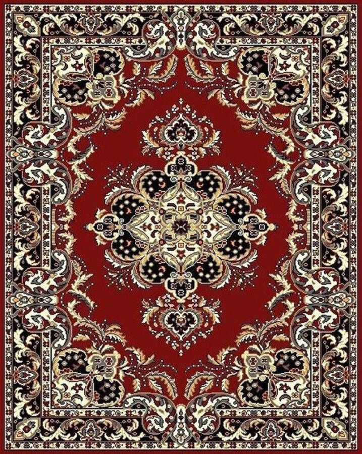 Ikado Klassiek tapijt bordeaux met medaillon 120 x 170 cm