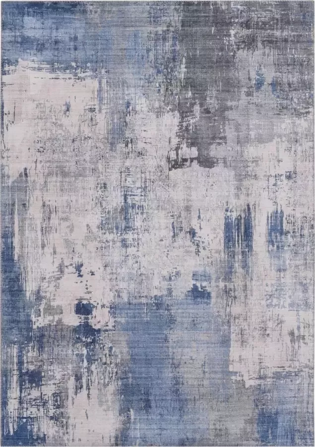 Ikado Vintage tapijt bedrukt blauw 120 x 180 cm