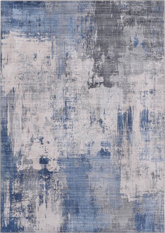 Ikado Vintage tapijt bedrukt blauw 160 x 230 cm