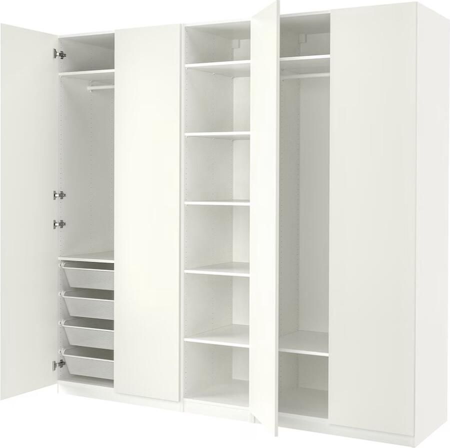 Ikea PAX FORSAND Kledingkast wit wit 250x60x236 cm incl. LEVERING en MONTAGE