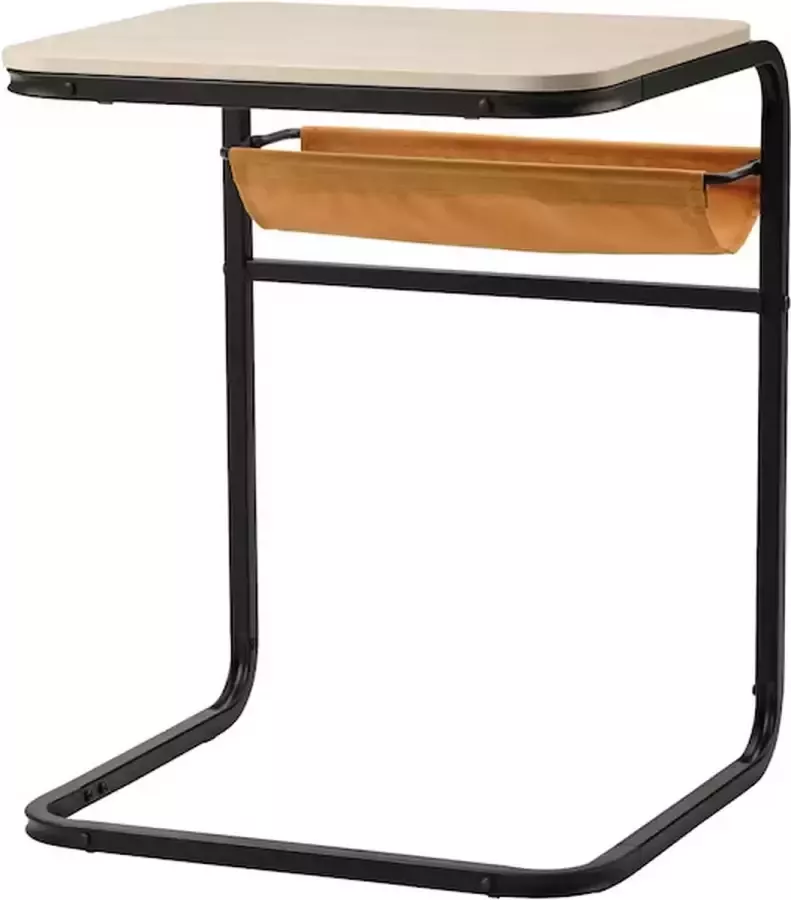 ikea OLSERÖD Tafeltje Twee in één SUPERHANDIG Antraciet Berkenpatroon Donkergeel 53x50 cm