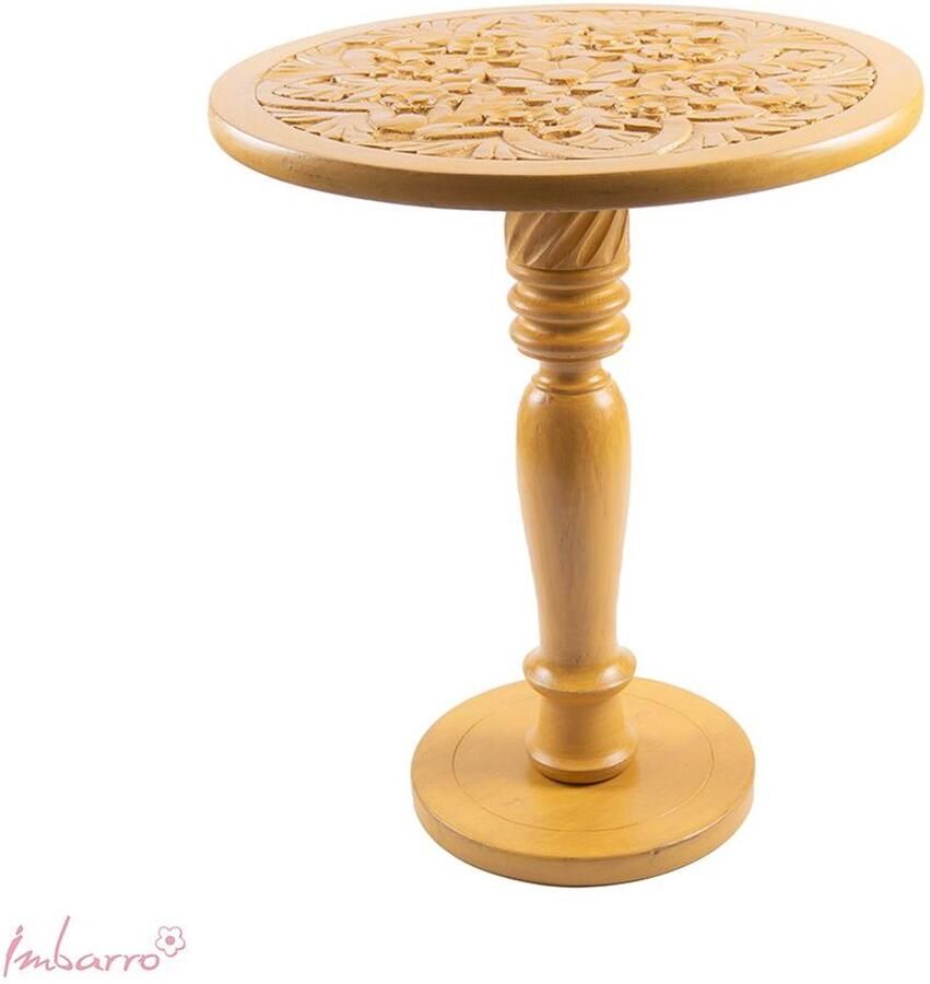 Imbarro Home & Fashion Imbarro Fashion & Home houten bijzettafel Lotta Yellow 44 x 55 cm hoog