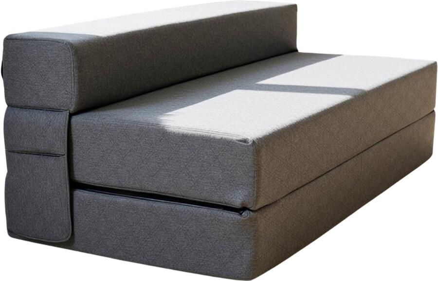 Imperatoris 3-in-1 Slaapbank 2 Persoons Uitklapbaar Zetelbed Logeerbed Slaapfunctie Hoekbank Bedbank met Opvouwbare Matras Vouwbed 140 x 200 cm Zwart