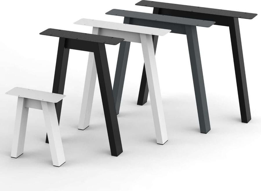 Imperatoris A-vorm Tafelonderstel Metaal 2 stuks Tafelpoten Verstelbare Tafelpoot Salontafelpoten Meubelpoten Meubelpootjes Bankrunner Industrieel Tafelframe 13 x 81 x 72 cm Anthracit