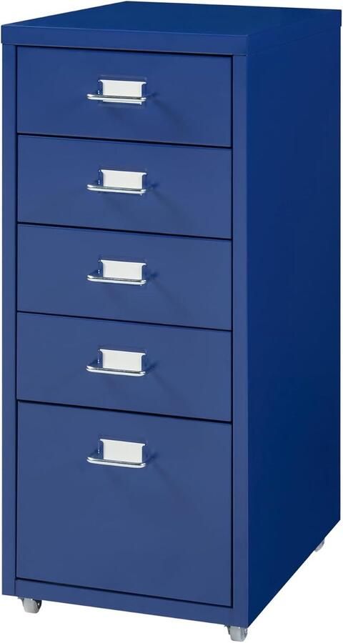 Imperatoris Archiefkast met 5 Lades Kantoorkast Ladeblok Bureau Dossierkast Bureaukast Opbergkast Voorraadkast Boekenkast Bijzettafel Armoire de Bureau 41 x 28 x 69 cm Blauw