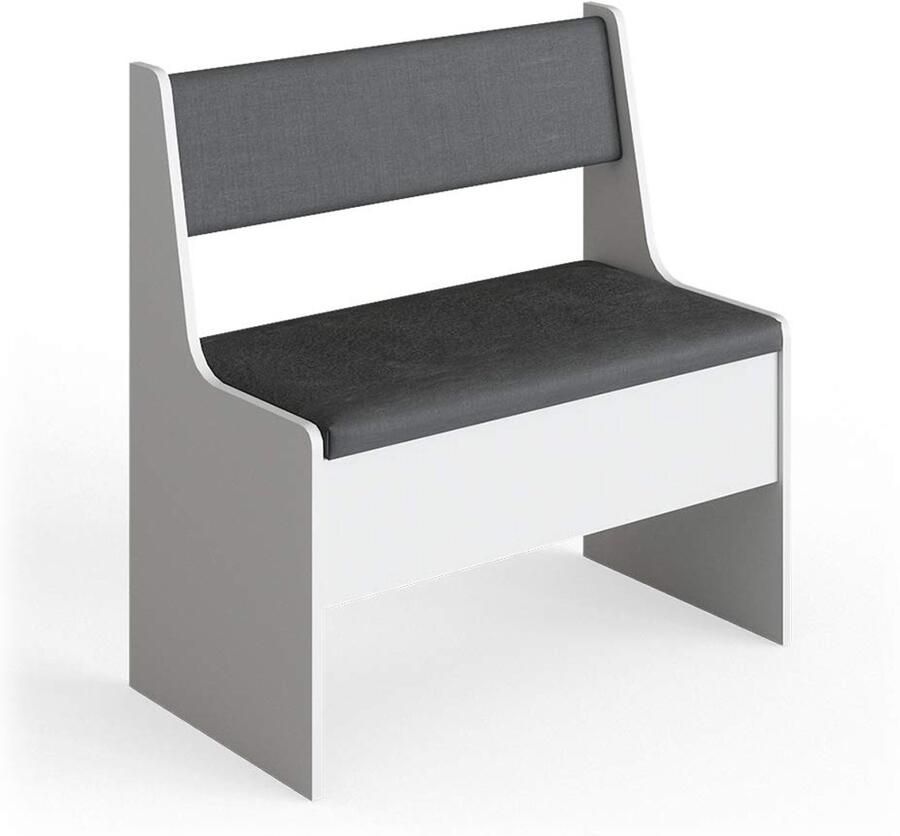 Imperatoris Eetkamerhoekbank Roman Wit Antraciet – Ruime Hoekbank 76 x 42 cm – Stijlvolle Zitplek voor Eetkamer