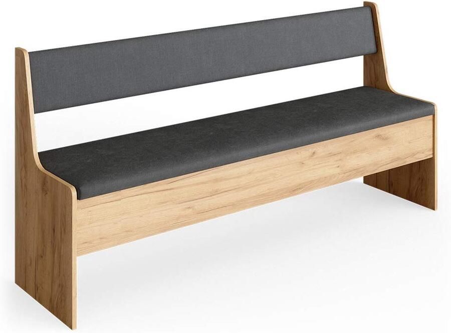 Imperatoris Eetkamerhoekbank Roman Zand Antraciet – Compacte Hoekbank 166 x 42 cm – Stijlvolle Zitplek voor Eetkamer