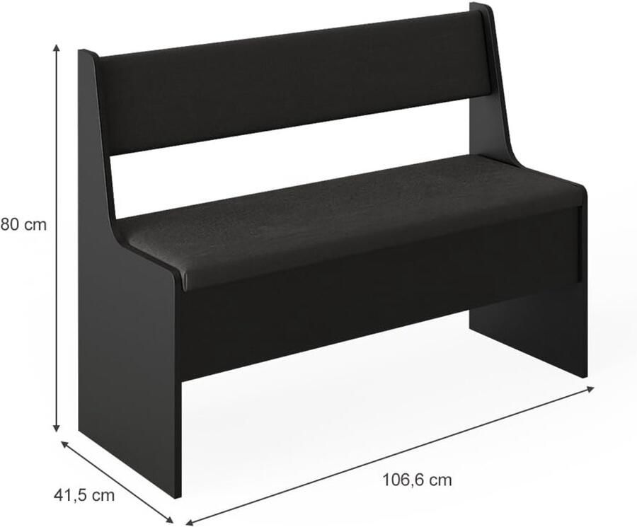 Imperatoris Eetkamerhoekbank Roman Zwart – Ruime Hoekbank 136 6 x 41 5 cm – Stijlvolle Zitplek voor Eetkamer