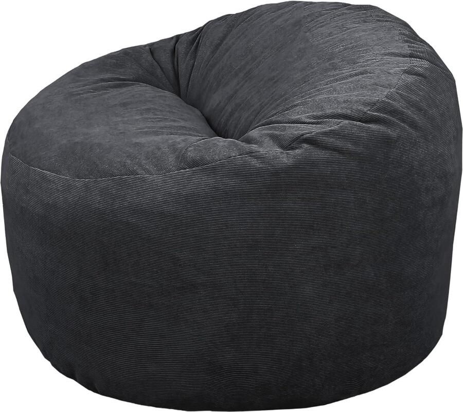 Imperatoris Peer-vormige Zitzak met Vulling Waterbestendige Ergonomische Zitzakken voor Buiten en Binnen Wasbare Zitzak voor Volwassenen en Kind Geribd Fluwee Zitzak Stoel 100 x 100 x 60 cm Blauw