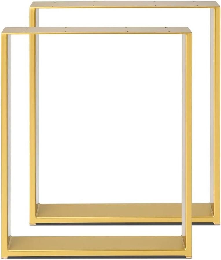 Imperatoris Tafelonderstel Metaal 2 stuks Tafelpoten Verstelbare Tafelpoot Salontafelpoten Meubelpoten Meubelpootjes Bankrunner Industrieel Tafelframe 8 x 60 x 72 cm Goud