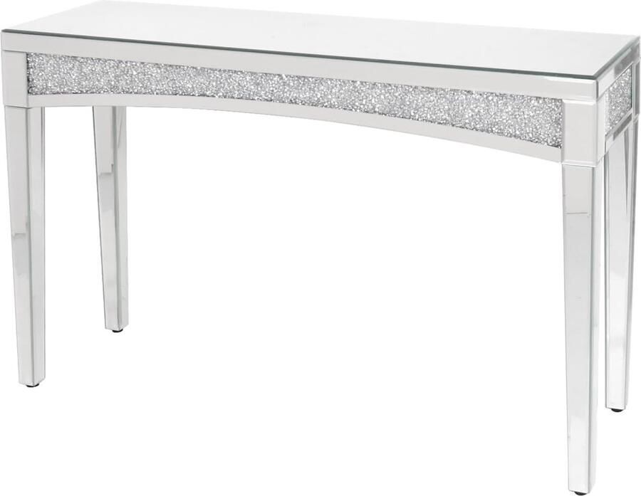 Imperatoris Verpletterde Diamant Gespiegelde Consoletafel Haltafel Sidetable Wandtafel Console Tafel Dressoirtafel Sidetafel Bijzettafel Industrieel 120 x 35 x 80 5 cm Zilver