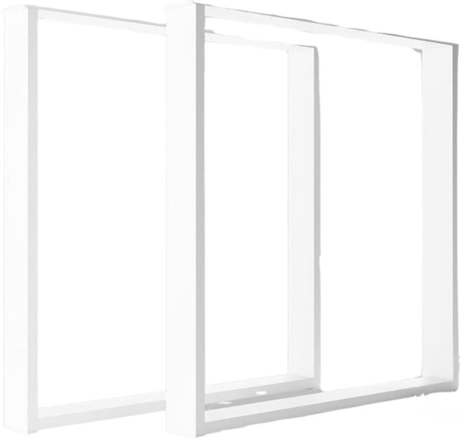 Imperatoris Vierkante Tafelonderstel Metaal 2 stuks Tafelpoten Verstelbare Tafelpoot Salontafelpoten Meubelpoten Meubelpootjes Bankrunner Industrieel Tafelframe 8 x 72 x 72 cm Wit