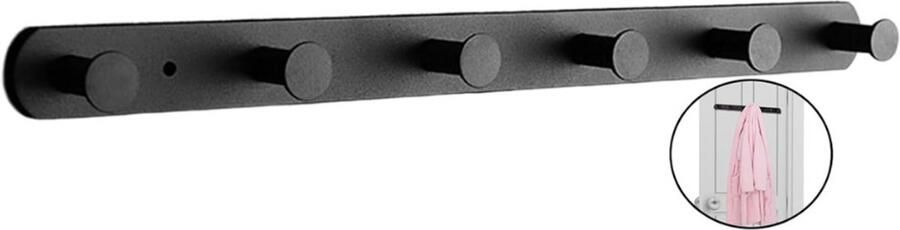 Imperatoris Wandkapstok Zwart met 6 Haken Kapstok Metaal Muurkapstok Handdoekrek Kapstok Haken Kapstokken Deur Kapstok Hangend 41.5 x 5 x 3 cm