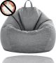 Imperatoris Zitzak Loungestoel Sofa Beanbag HOES voor Volwassenen en kinderen ZONDER Vulling 75*90MC L XL Grijs Grey - Thumbnail 2