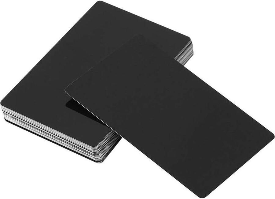 Imperiaal 50 Stks Metalen Visitekaartjes Indrukwekkende Blanks Gegraveerd Dikte Klant DIY Zwart