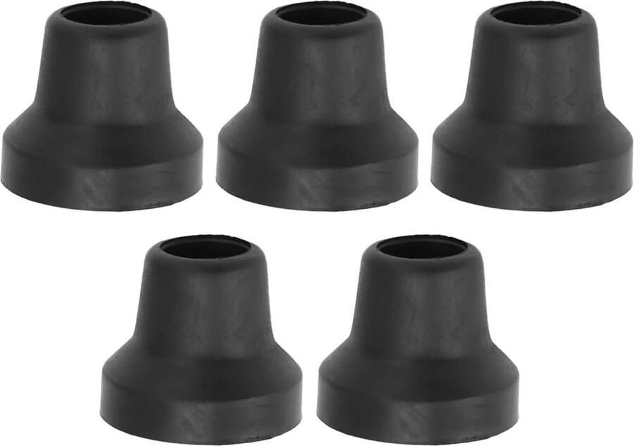 Imperiaal Rubberen Cane Kruk Tips 5 Stuks Vervanging Metalen Pakkingen 16 Mm Antislip Kruk Tips Zwart