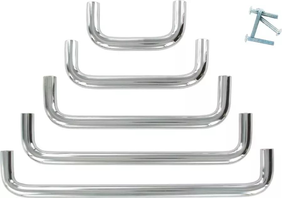 Impresso Set van 5 beugelgrepen chroom maten