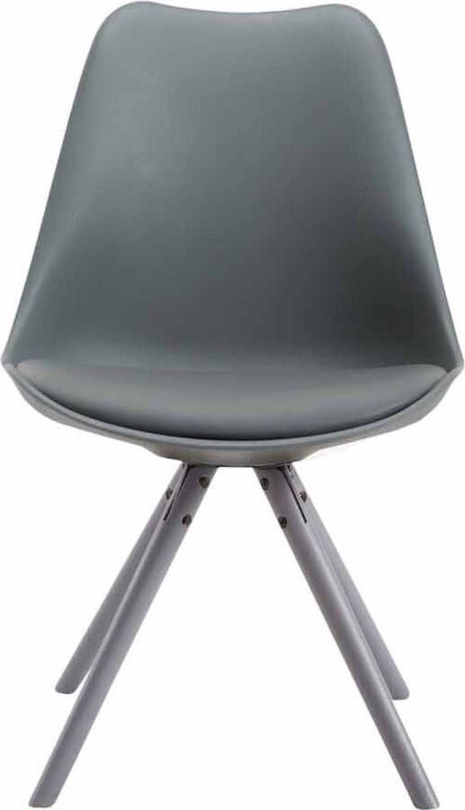 Inandoutdoormatch Bezoekersstoel Orlando Eetkamerstoel Grijs kunstleer Grijze poten Set van 1 Zithoogte 48 cm Deluxe Vaderdag cadeau - Foto 2