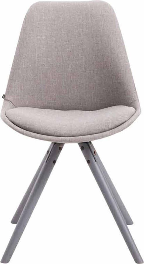 Inandoutdoormatch Bezoekersstoel Orlando Eetkamerstoel Grijze stof Grijze poten Set van 1 Zithoogte 48 cm Deluxe Vaderdag cadeau - Foto 2