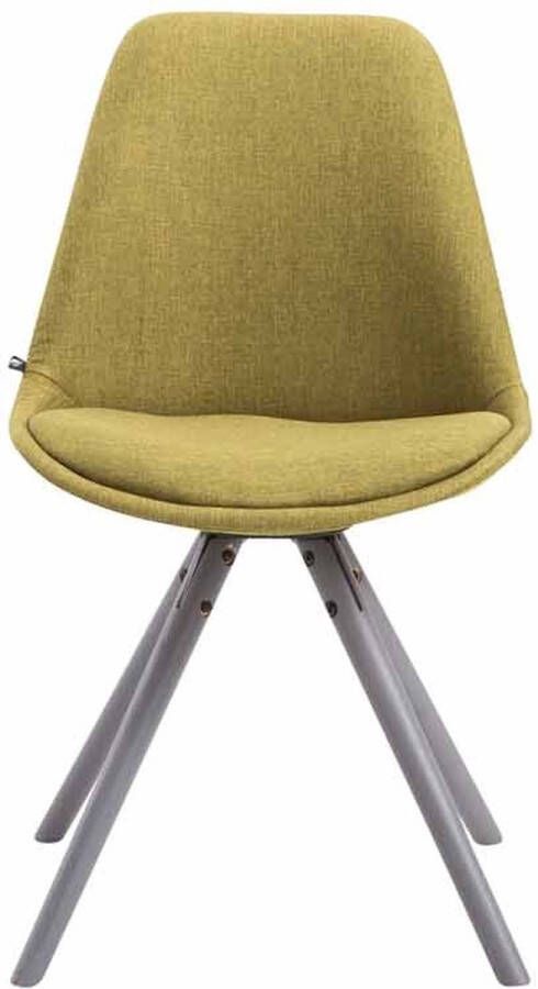 Inandoutdoormatch Bezoekersstoel Orlando Eetkamerstoel Groene stof Grijze Poten Set van 1 Zithoogte 48 cm Deluxe Vaderdag cadeau - Foto 2