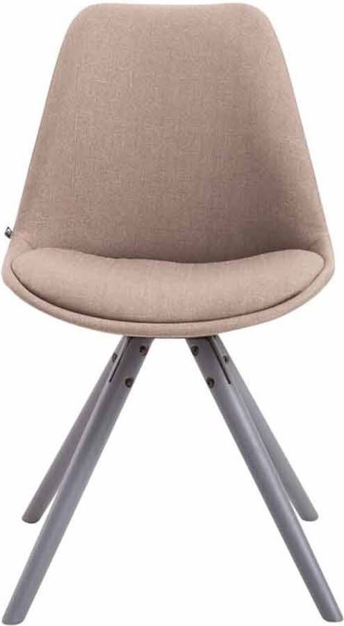 Inandoutdoormatch Bezoekersstoel Orlando Eetkamerstoel Taupe stof Grijze poten Set van 1 Zithoogte 48 cm Deluxe Vaderdag cadeau - Foto 2