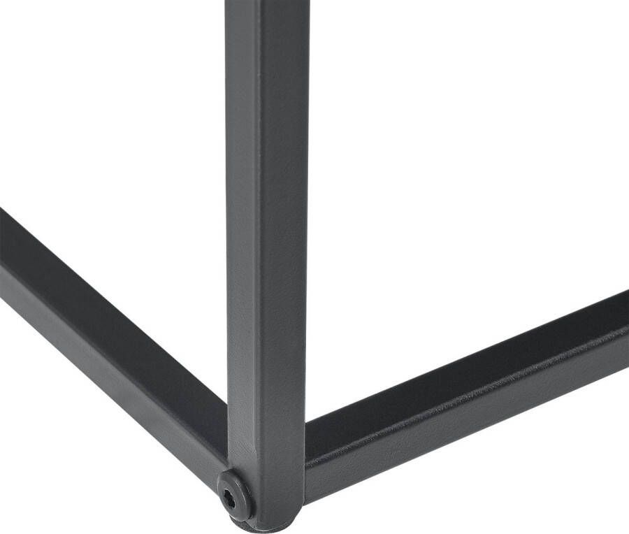In And Outdoormatch Bijzettafel David Set van 2 Zwart Metaal 35x45x35 30x40x30 cm Modern Design