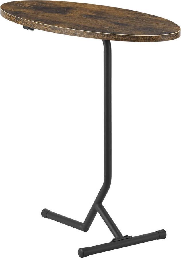 In And Outdoormatch Bijzettafel Malino 55x60x30 cm Houtkleurig en Zwart MDF en Metaal Poedercoating Stijlvol Design