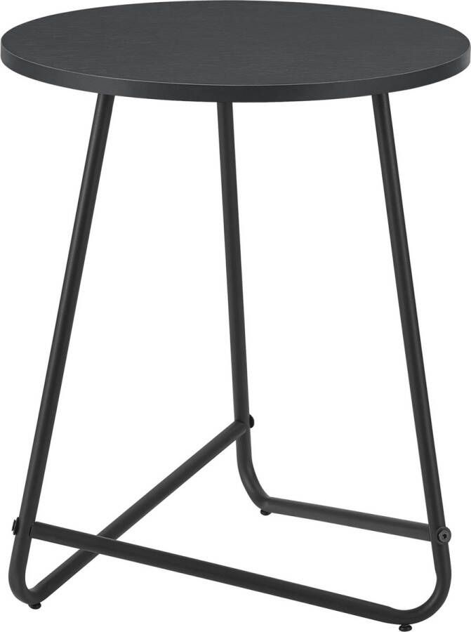 In And Outdoormatch Bijzettafel Rond Yoni 55xØ45 cm Zwart MDF en Metaal Poedercoating Stijlvol Design