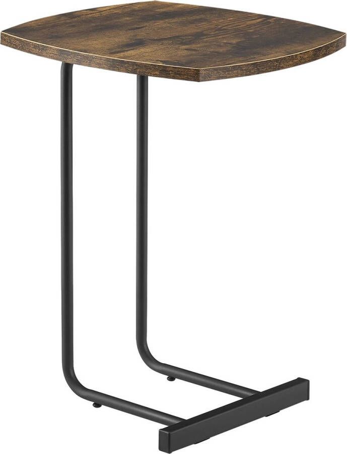 In And Outdoormatch Bijzettafel Vina 55x40x40 cm Warmgekleurd en Zwart MDF en Metaal Poedercoating Stijlvol Design